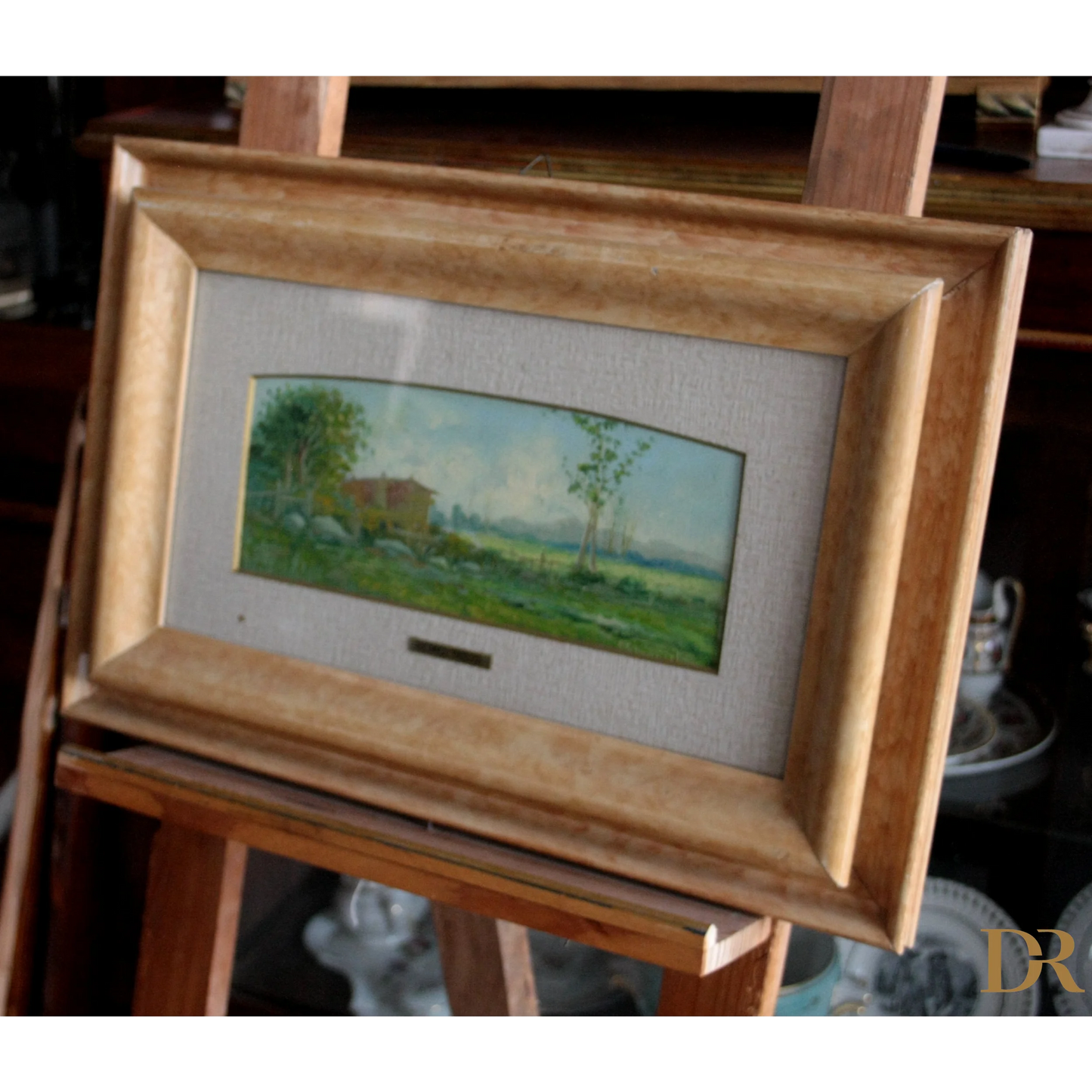 Dipinti italiani Remo Testa coppia di paesaggi marino e campestre, metà XX secolo