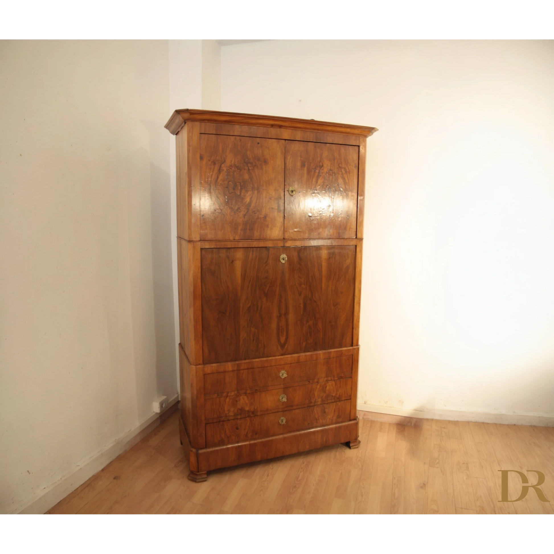 Splendido Secretaire Umberto in rovere massello con porte e cassetti