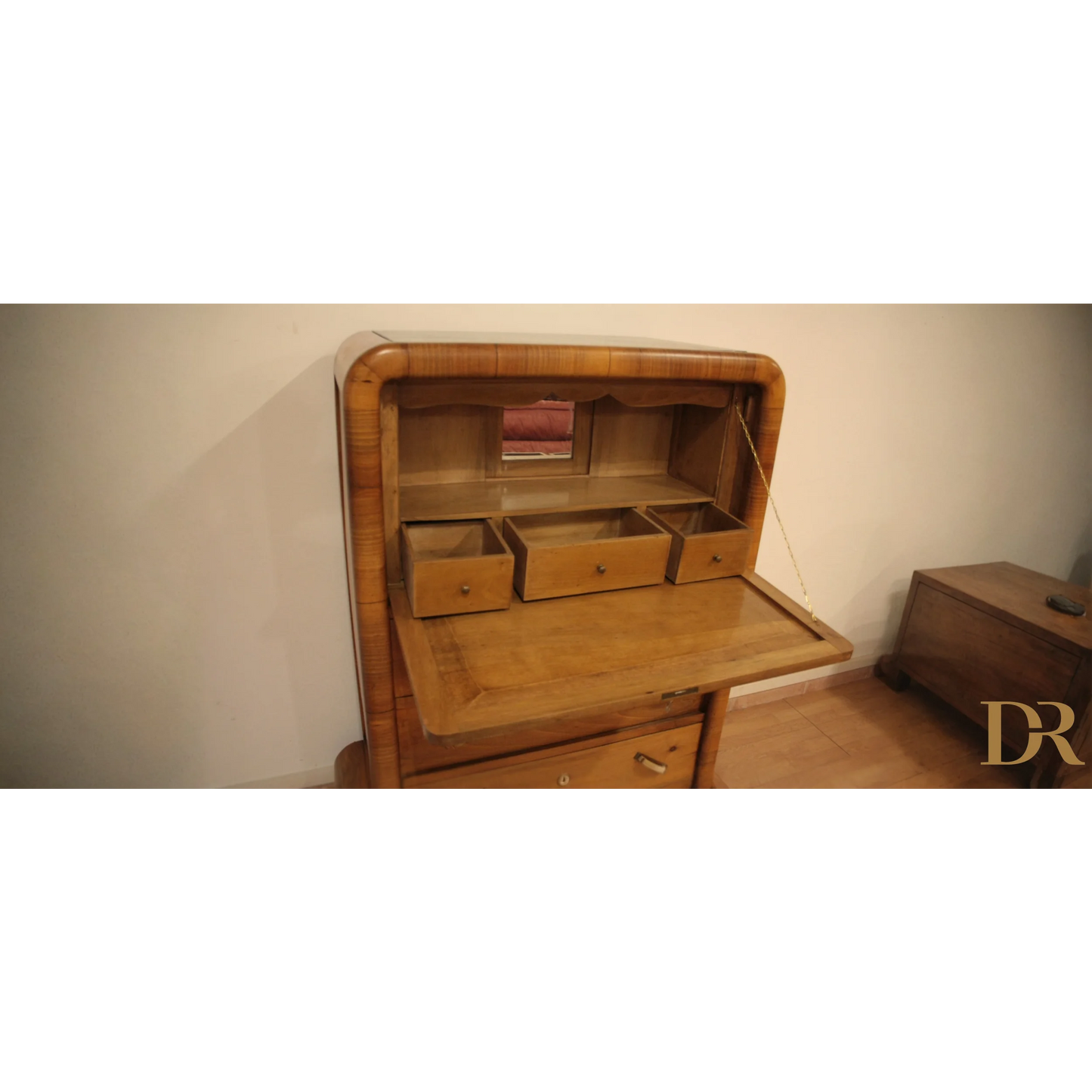 Secretaire in noce Art Decò anni 50, scrivania moderna di metà secolo