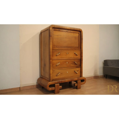 Secretaire in noce Art Decò anni 50, mobile mid century modern in stile Art Deco