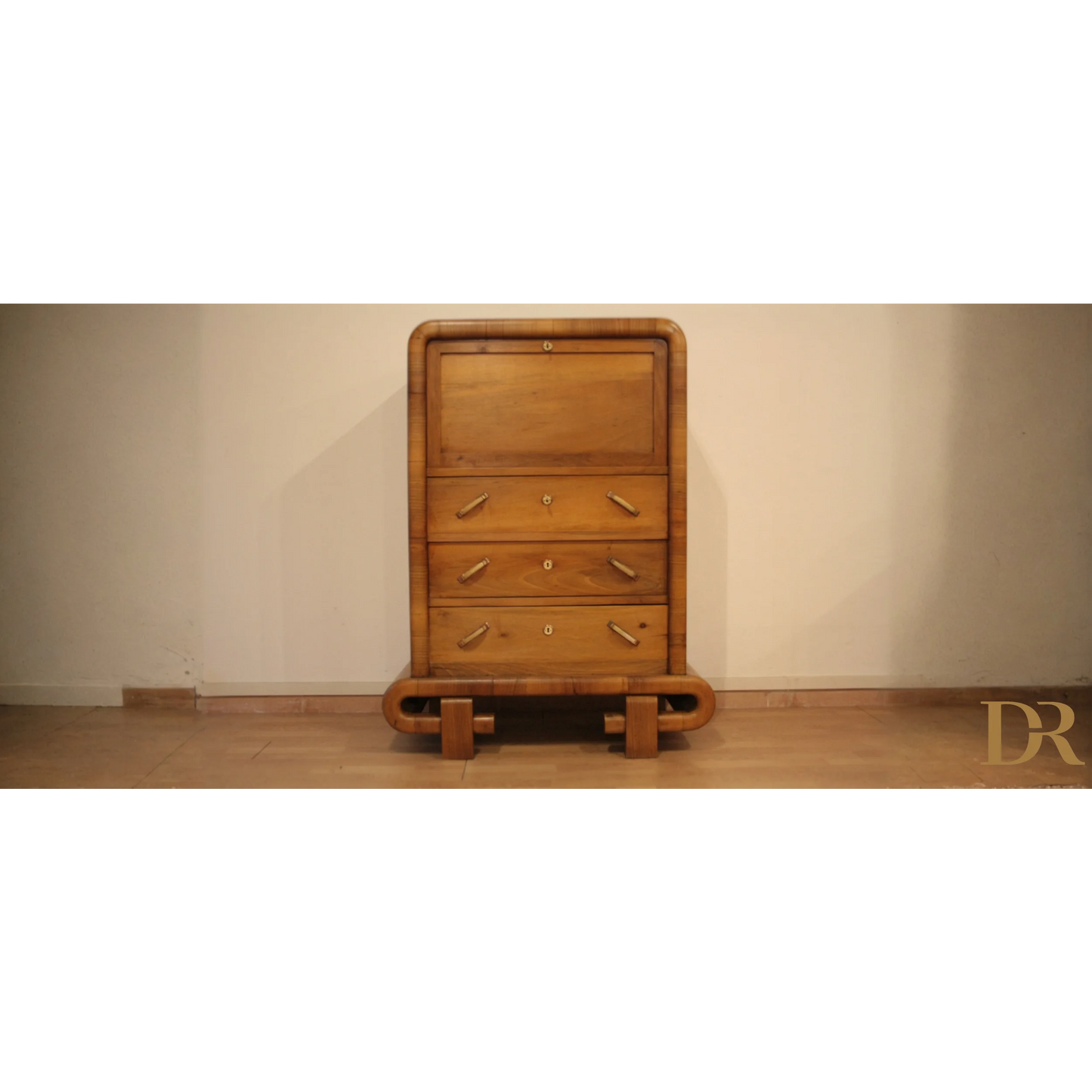 Secretaire in noce Art Decò anni 50, mid century modern, elegante mobile arte