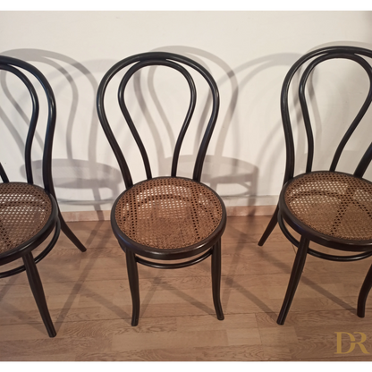 Sedie da pranzo in faggio curvato nello stile di Thonet, Italia, set di 4