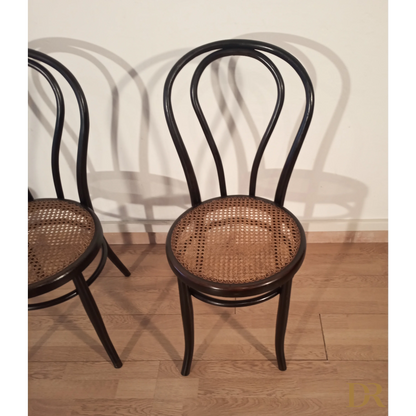 Sedie da pranzo in faggio curvato nello stile di Thonet, Italia, set di 4