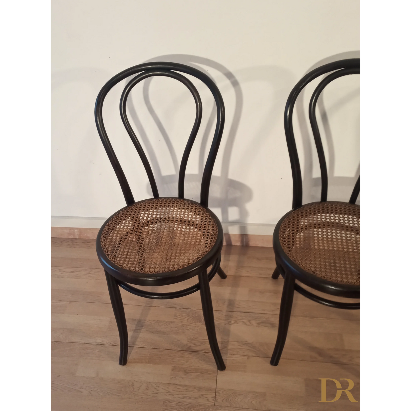 Sedie da pranzo in faggio curvato nello stile di Thonet, Italia, set di 4