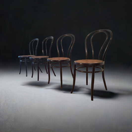 Sedie da pranzo in faggio curvato nello stile di Thonet