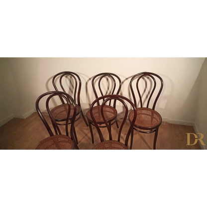 Set di sedie in stile Thonet Drava con seduta in canna, design vintage raffinato