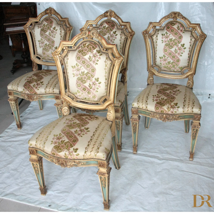Set di 4 sedie Napoleone III seconda metà ottocento con sedie Napoleone III ornate