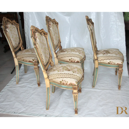 Set di quattro sedie Napoleone III seconda metà ottocento Francia, stile ornate e upholstered