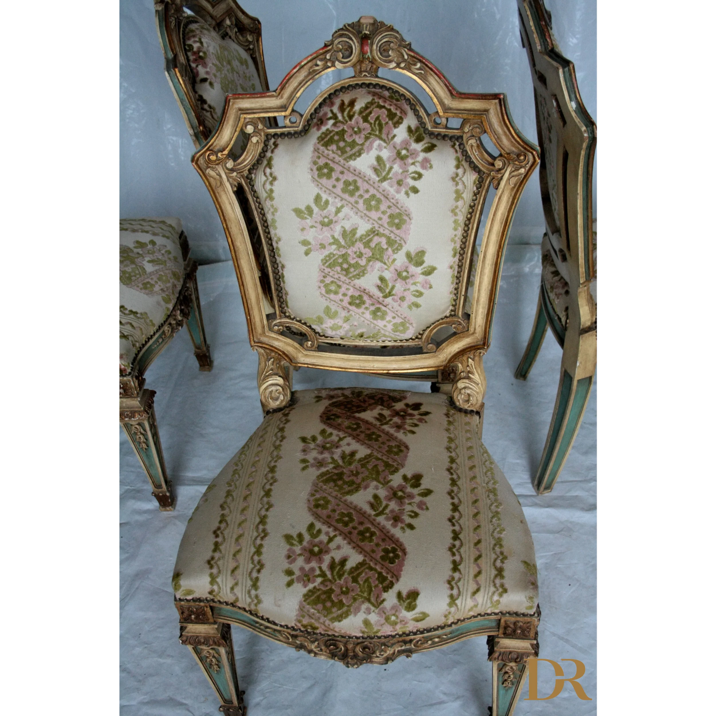 Sedie Napoleone III seconda metà ottocento, sedia ornate con cornice decorativa