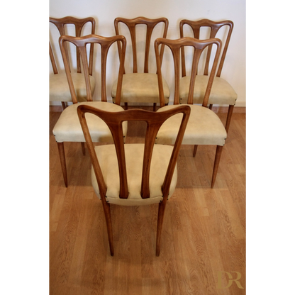 Set di graziose sedie da pranzo in legno e rivestimento vintage stile casa design