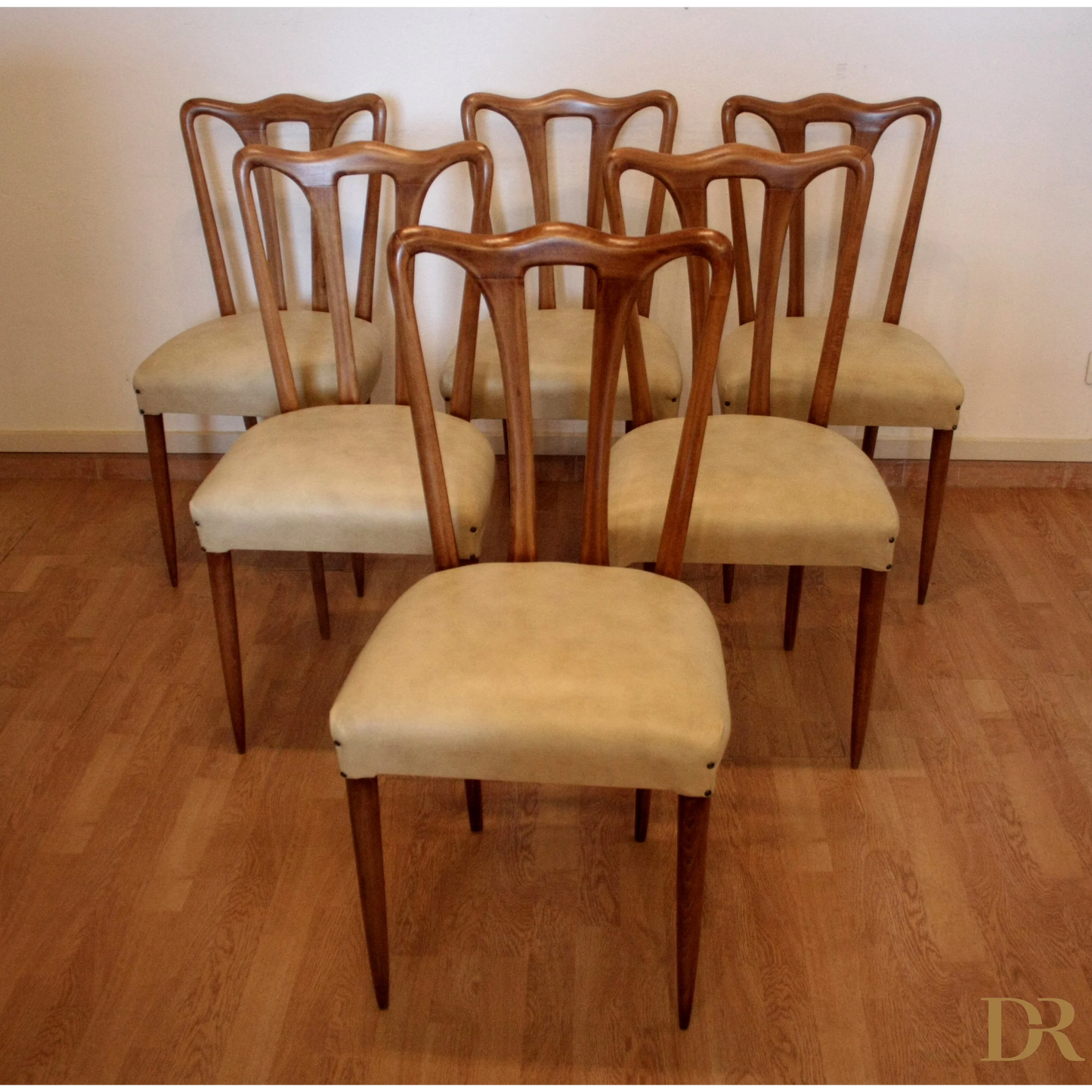 Sedie in legno vintage casa design Italia 1960 set 6 sedie mid-century modern