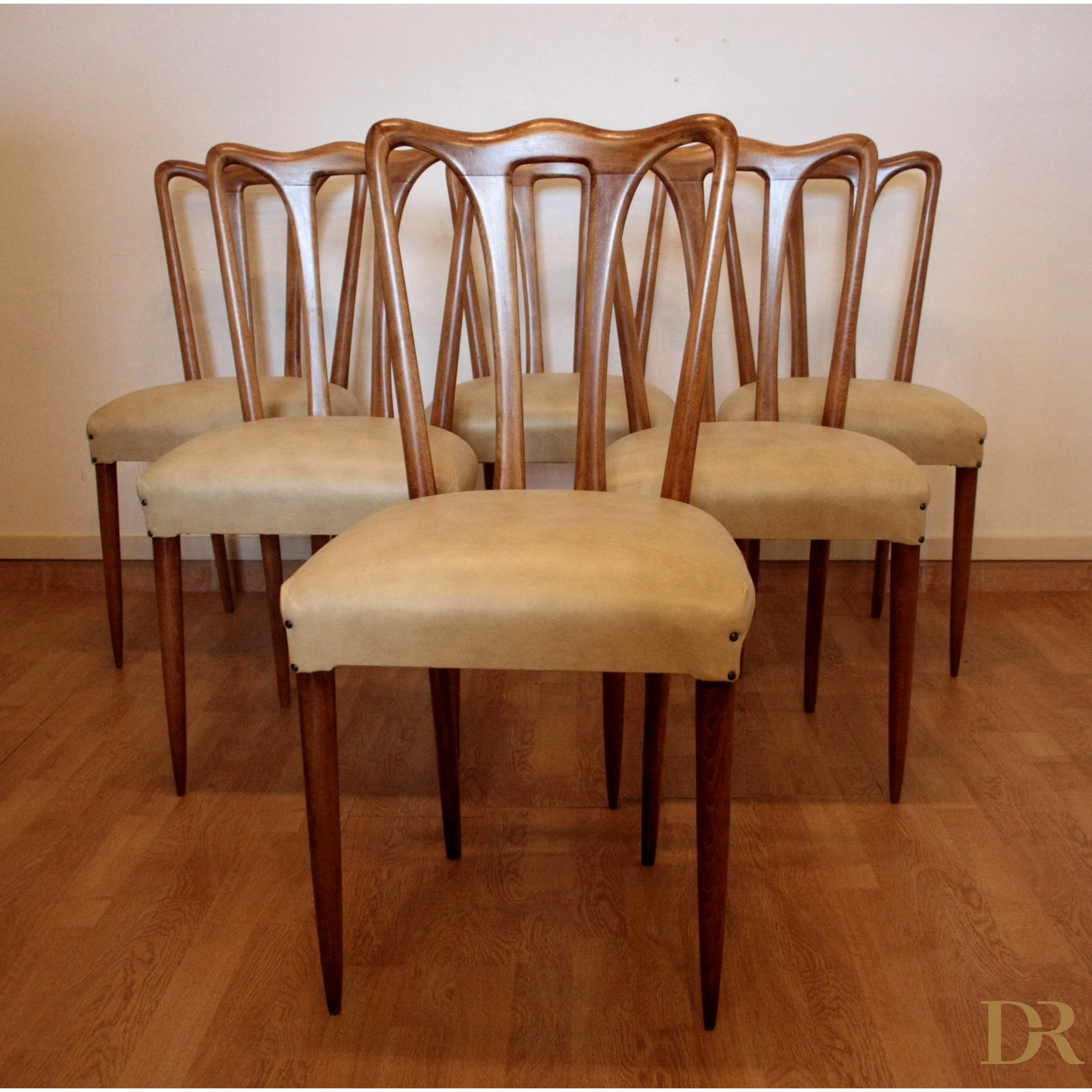 Sedie da pranzo vintage in legno design casa, stile mid-century modern Italia 1960