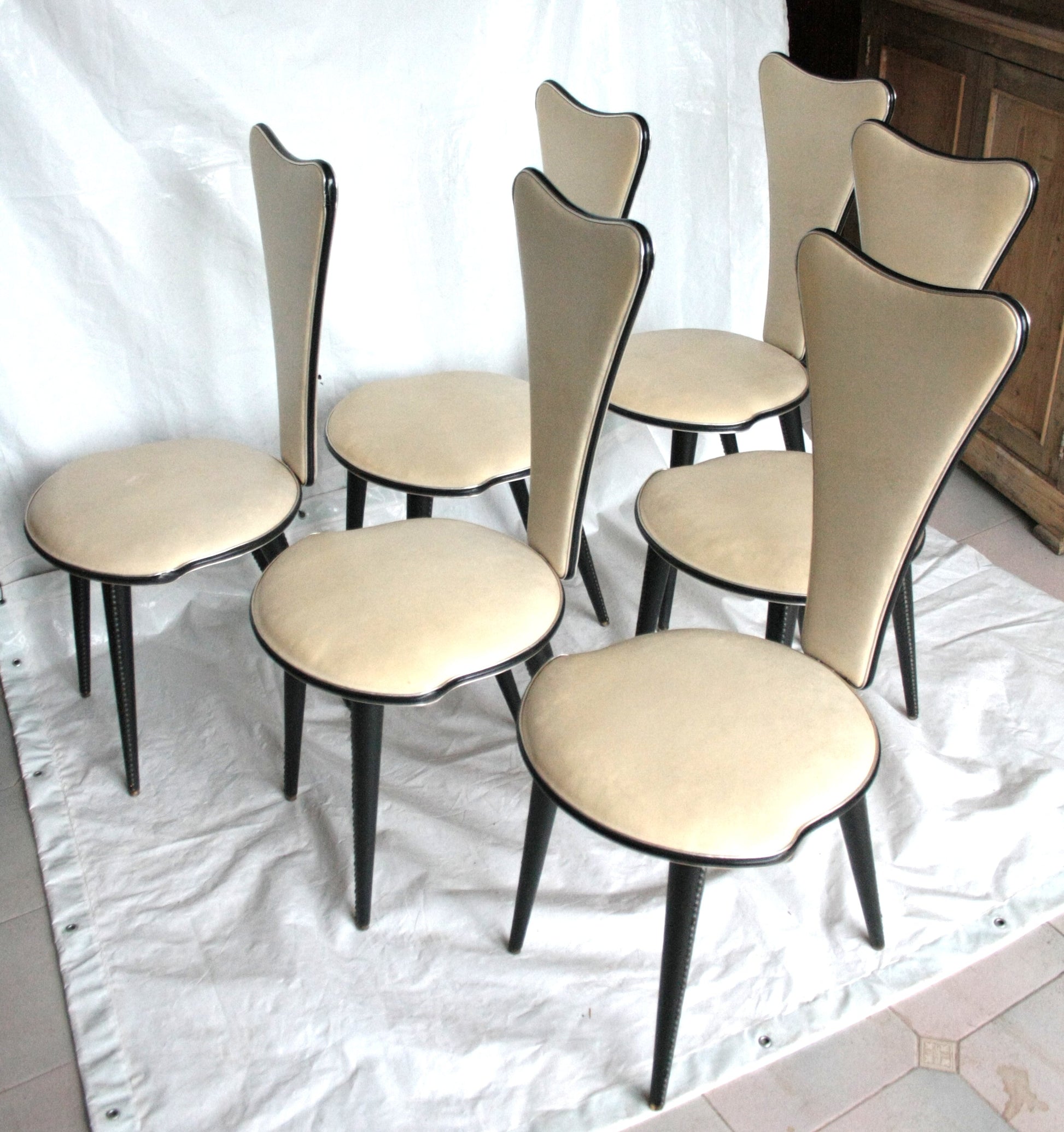 Set di sedie Umberto Mascagni anni ’60 Italia, sedie Umberto Mascagni eleganti