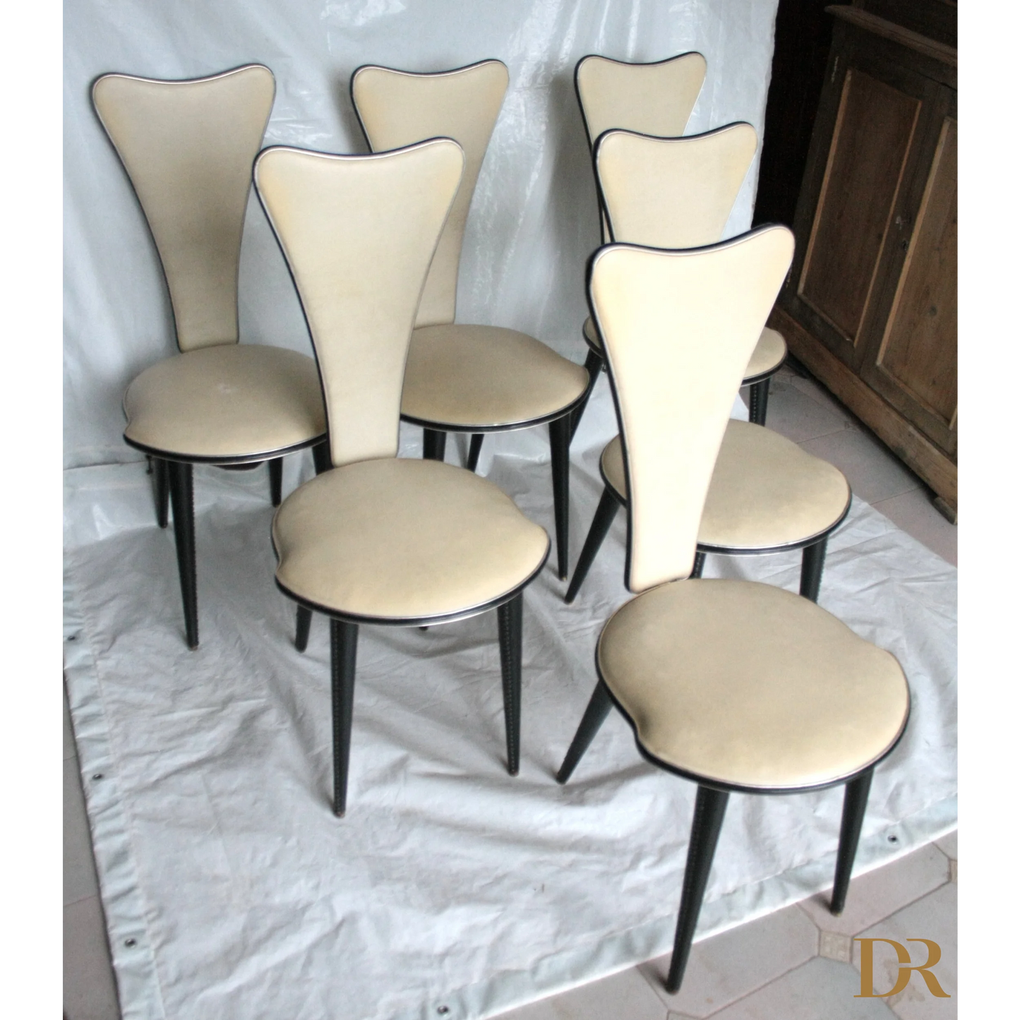 Set di sei sedie Umberto Mascagni anni 60 Italia, sedie Umberto Mascagni eleganti