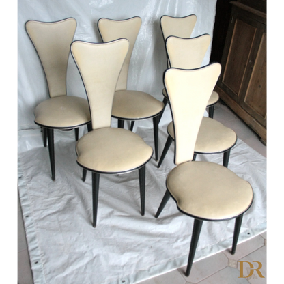 Set di sei sedie Umberto Mascagni anni 60 Italia, sedie Umberto Mascagni eleganti