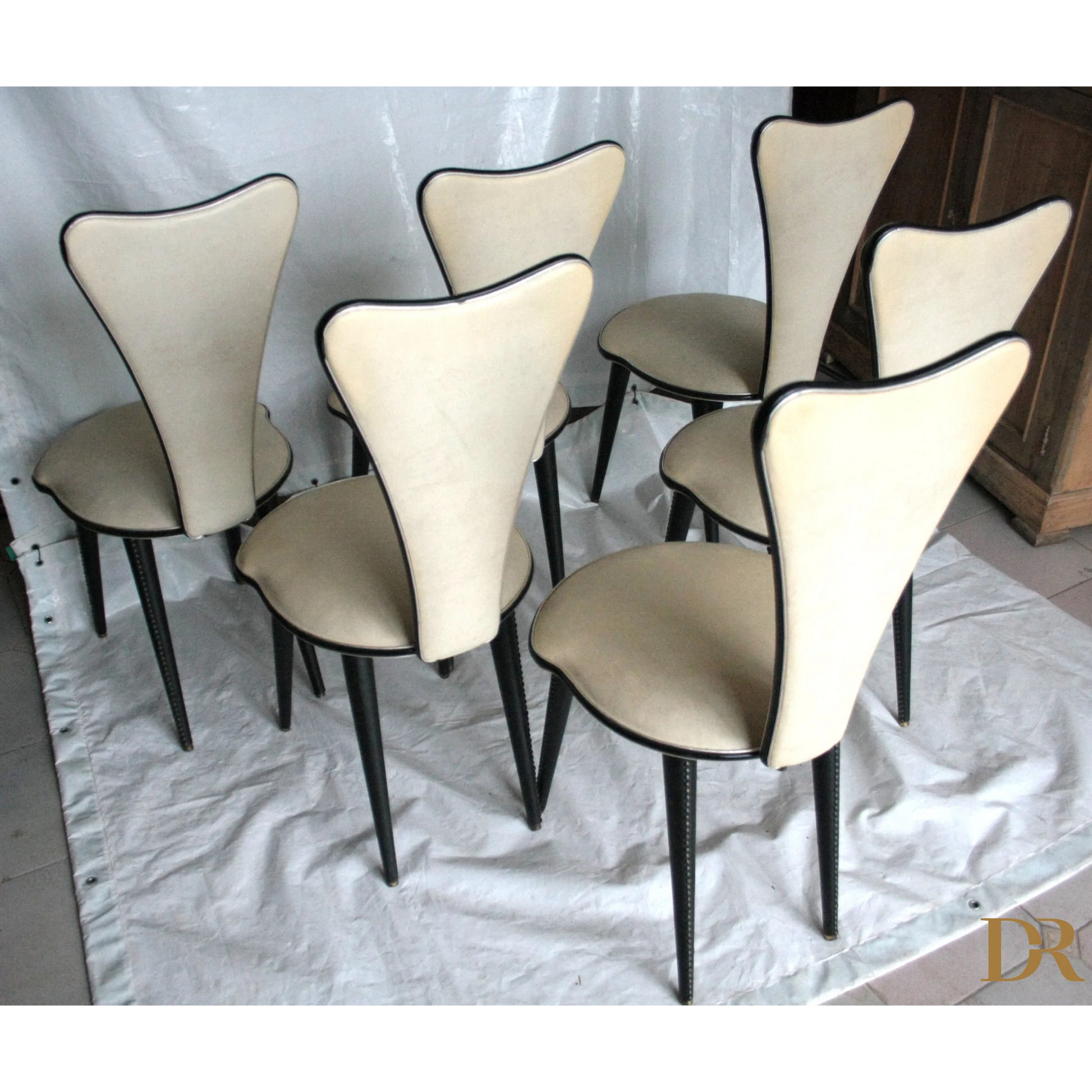 Set 6 sedie Umberto Mascagni anni 60 Italia con sedie umberto mascagni color cream