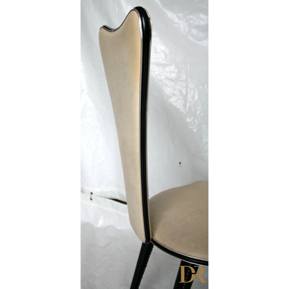 Sedie Umberto Mascagni anni 60 con rivestimento imbottito e bordo nero ottimo stato