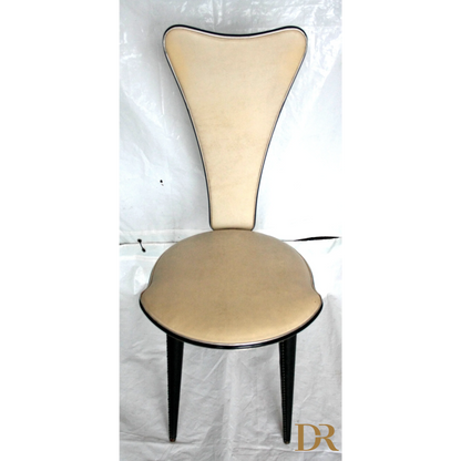 Upholstered sedie Umberto Mascagni anni 60 con finitura nera, pezzo iconico Italia