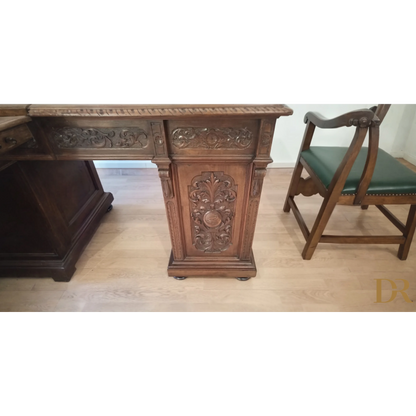 Cabinet pedestal con decorazioni floreali per Set di sedie e scrivania studio stile