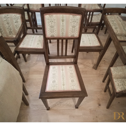 Sedia Stile Italiano con rivestimento floreale in rovere massello per sedie pranzo vintage