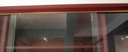 Sliding glass cabinet doors of Set Studio Umberto Mascagni Italia 1950 in similpelle Bordeaux