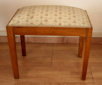 Sgabello-panca vintage in noce massello, raffinato esemplare risalente anni 50-60