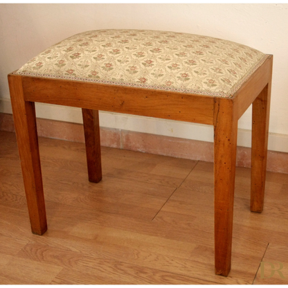Sgabello-panca vintage in noce massello, esemplare raffinato risalente agli anni 50-60