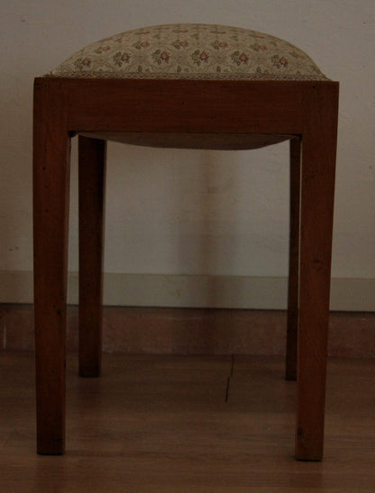 Sgabello-panca vintage in noce massello, esemplare raffinato risalente agli anni 50-60