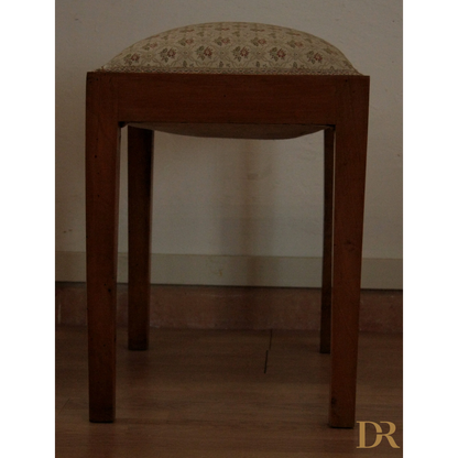 Sgabello-panca vintage in noce massello, esemplare raffinato risalente agli anni 50-60