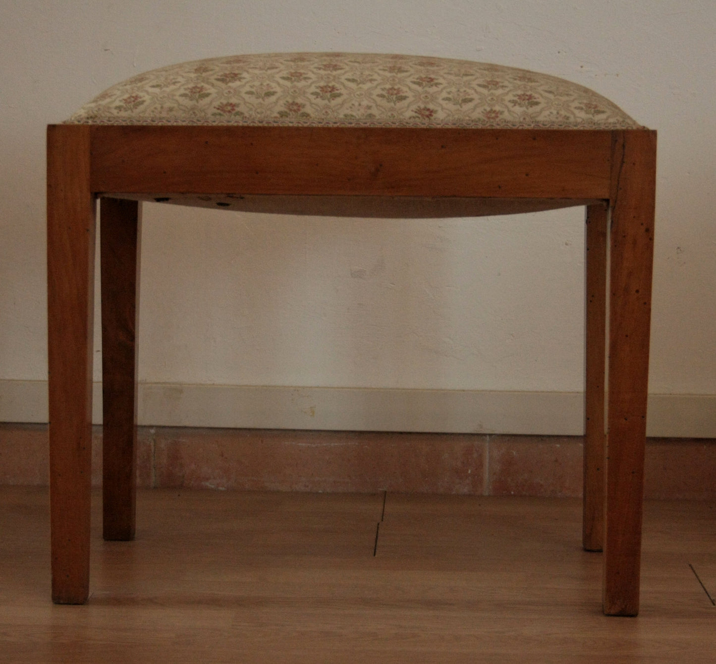 Sgabello-panca vintage in noce massello, raffinato esemplare risalente anni 50-60