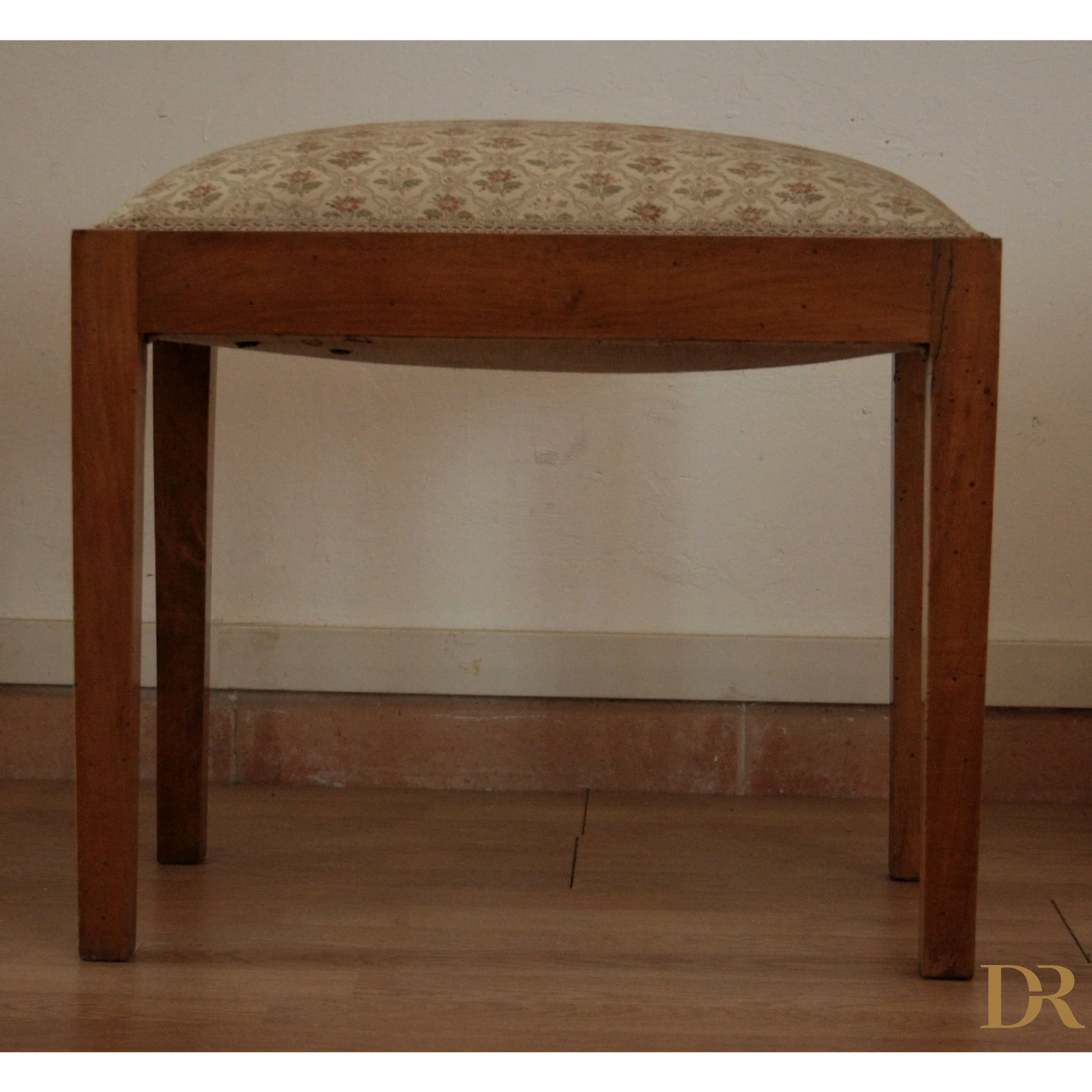 Sgabello-panca vintage in noce massello, raffinato esemplare risalente anni 50-60