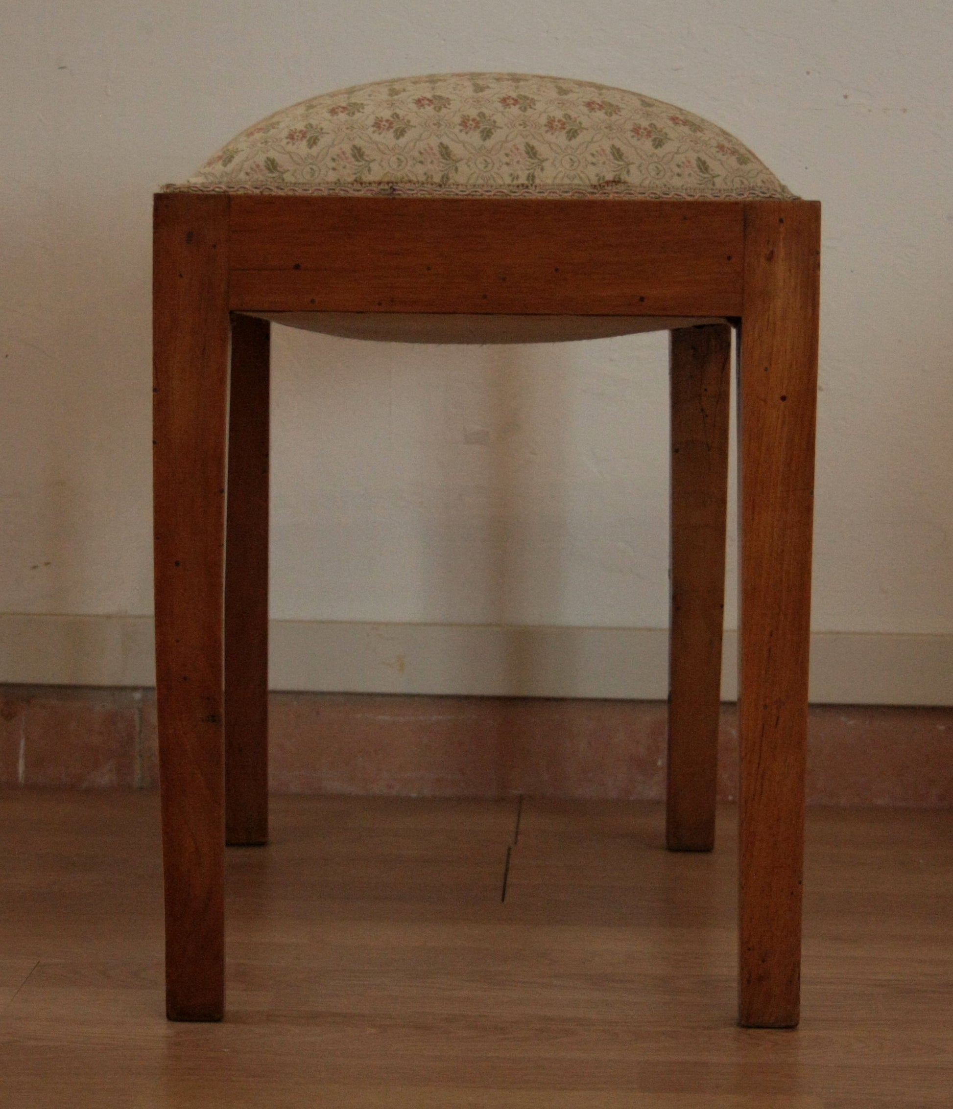 Sgabello-panca vintage in noce massello, esemplare raffinato risalente anni 50-60