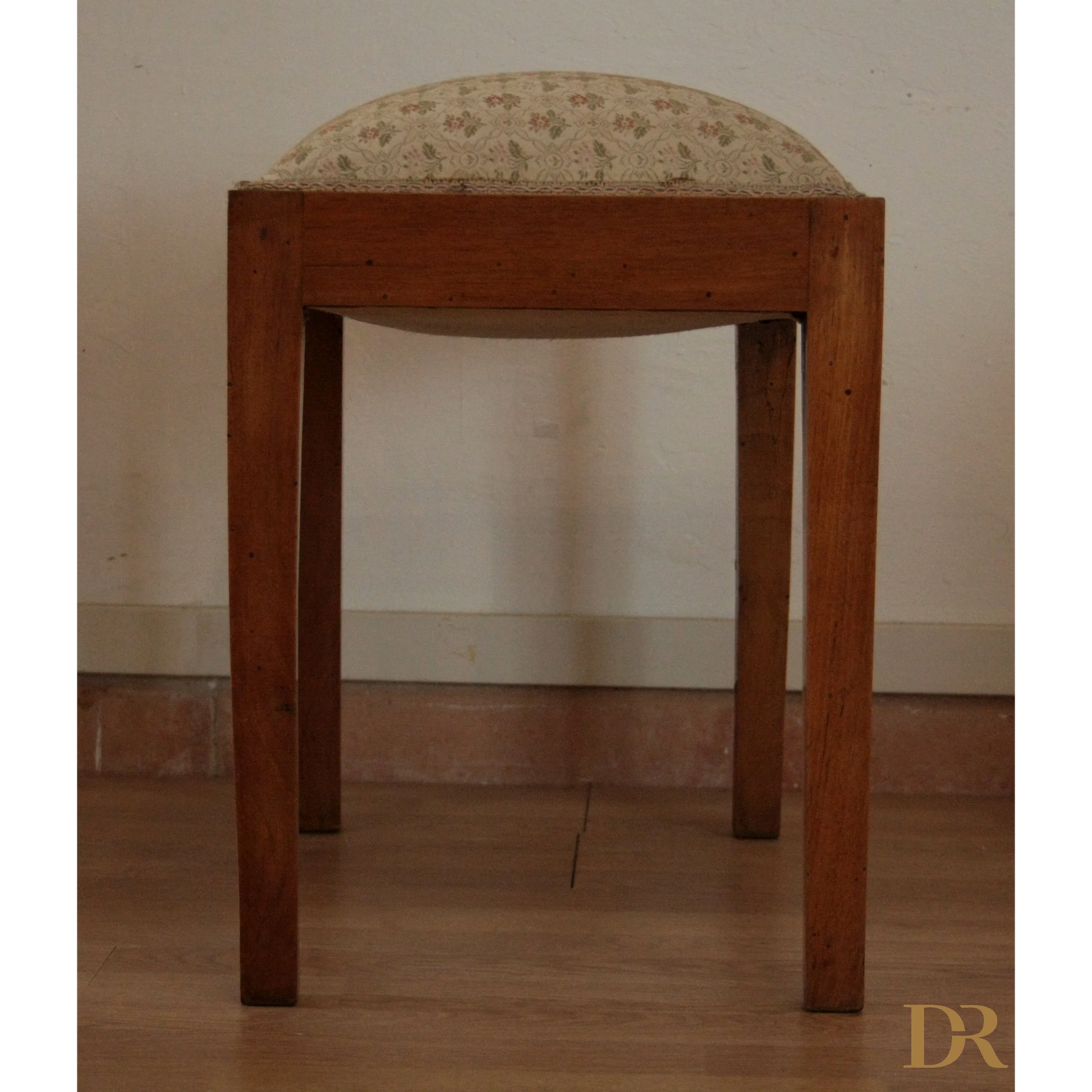 Sgabello-panca vintage in noce massello, esemplare raffinato risalente anni 50-60