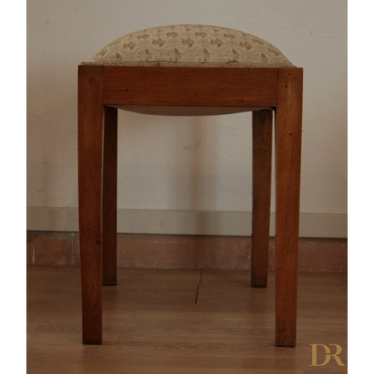 Sgabello-panca vintage in noce massello, esemplare raffinato risalente anni 50-60