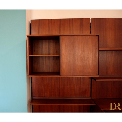 Leggera libreria con parete modulare Urio di Ico e Luisa Parisi, stile anni 60