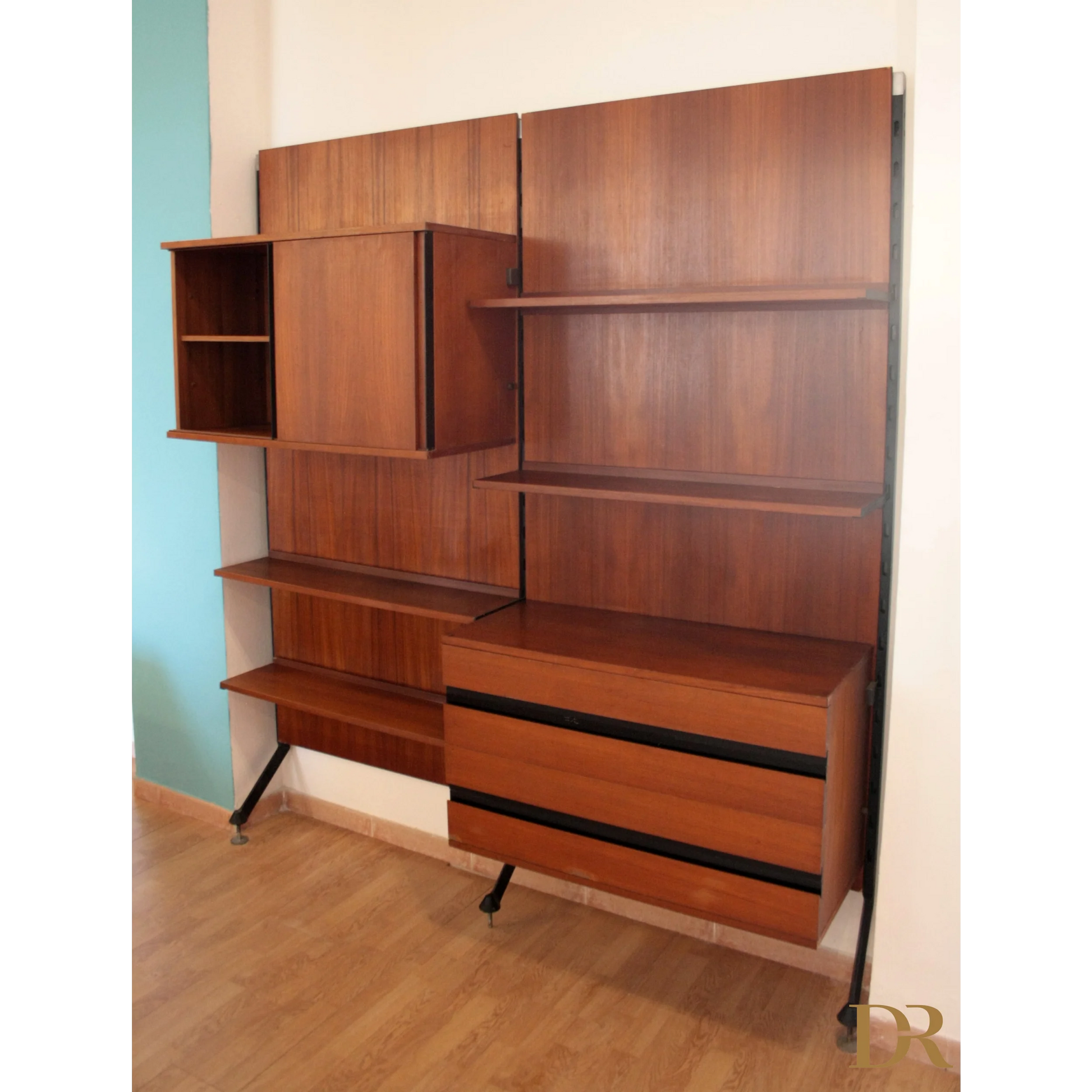 Scaffale parete modulare Urio di Luisa Parisi, stile mid-century modern Italia 60’s