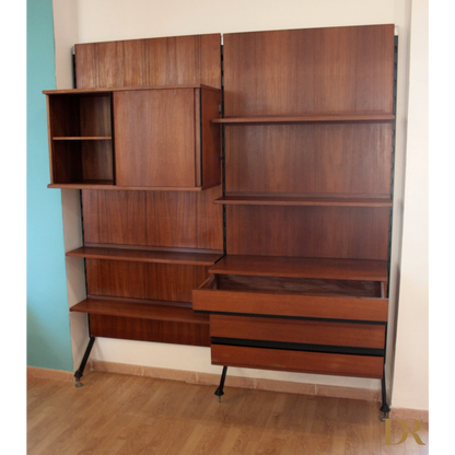 Mensola modulare Uro di Luisa Parisi per Parete Modulare Urio, libreria legno anni 60