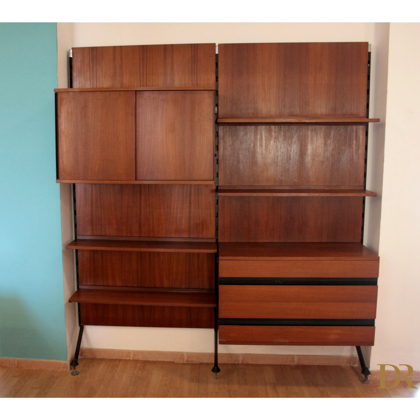 Modulare Urio libreria modulare in teak di Luisa Parisi, parete modulare Urio Italy 60s