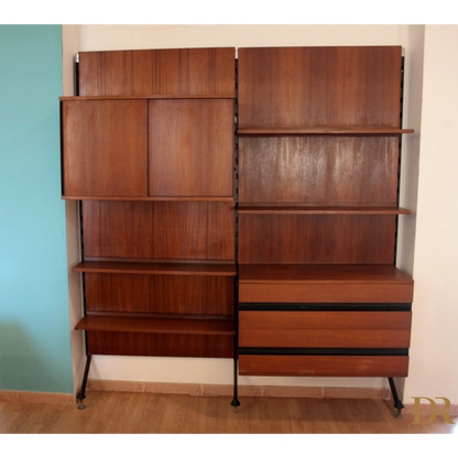 Modulare Urio libreria modulare in teak di Luisa Parisi, parete modulare Urio Italy 60s