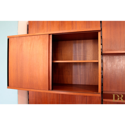 Scaffale modulare Urio di Luisa Parisi, libreria parete modulare Urio anni 60