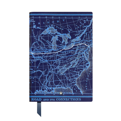 Montblanc blocco note days blu con mappa vintage degli stati uniti e linee celesti blocnote around the world