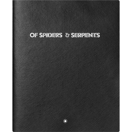 Black textured leather adult coloring book libro da colorare per adulti of spiders & serpents with silver embossed title montblanc