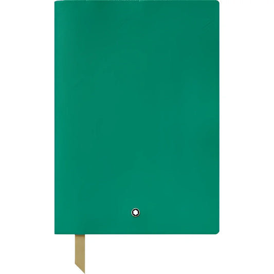 Montblanc blocco note notebook 146 a righe emerald green in pelle testurizzata con segnalibro oro e logo Montblanc