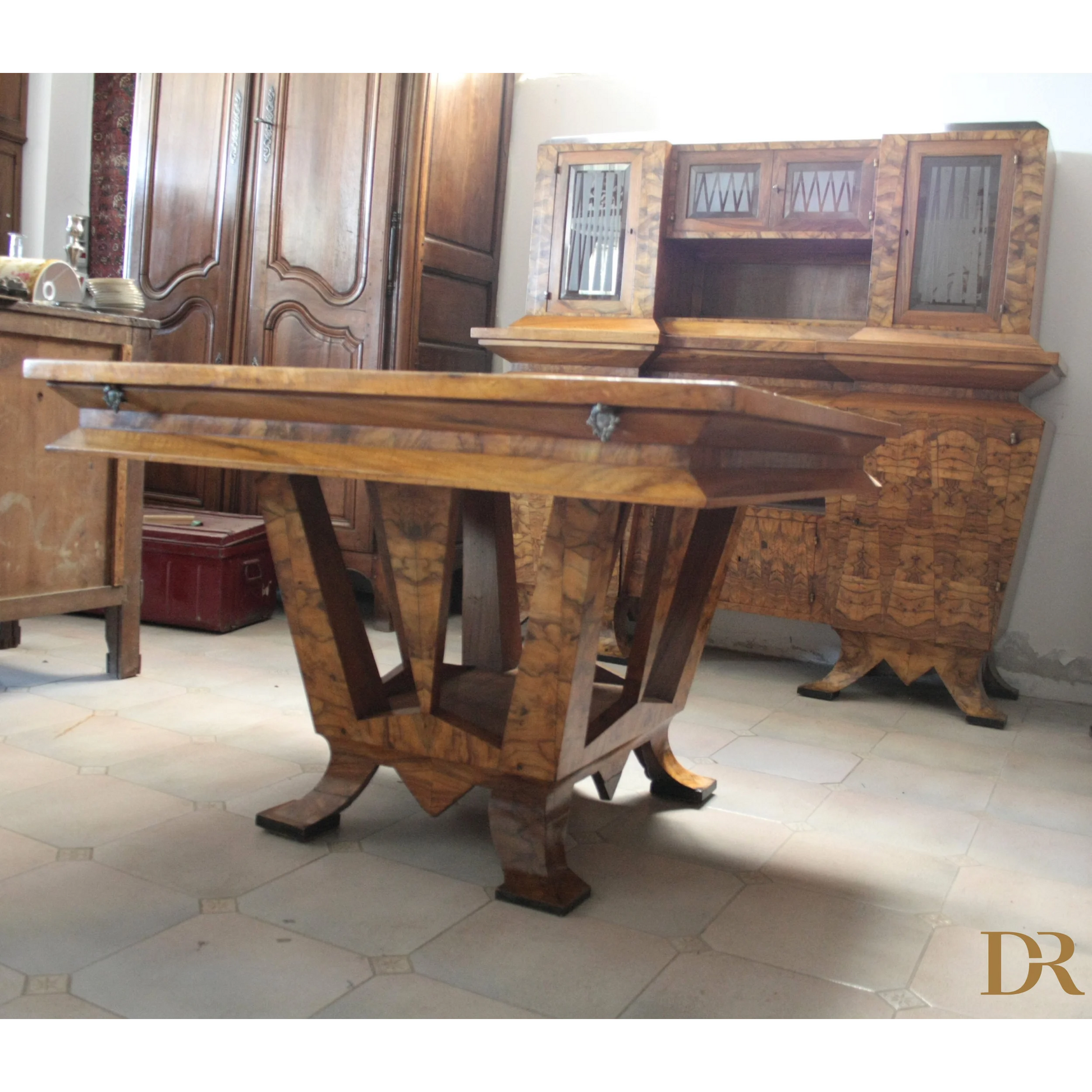 Tavolo art decò italiano per la casa, realizzato per il ministro Bottai nel 1933