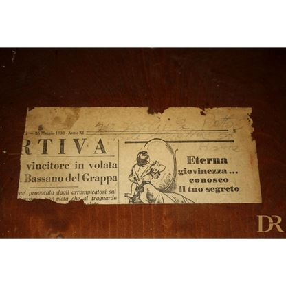 Faded vintage advertisement of Tavolo Art Decò, ministro Bottai, casa Roma 1933