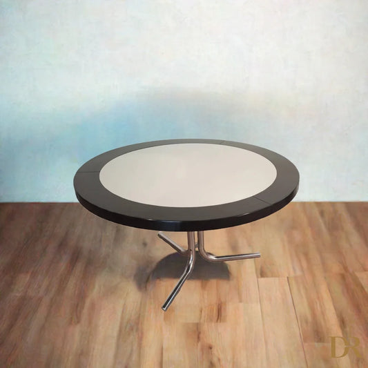 Tavolo Desco vintage di Achille Castiglioni per Zanotta con piano rotondo e piedi in metallo