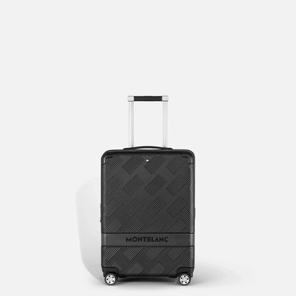 Montblanc trolley da cabina my4810 extreme nero con rigido guscio texturizzato a rombi e manico telescopico argento