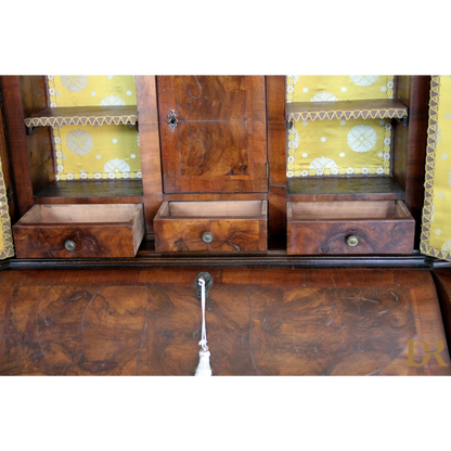 Scrigno vintage in noce e radica di noce, design casa, originale XIX secolo