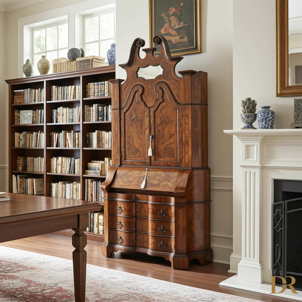 Trumeau lombardo originale in noce del XIX secolo, nord Italia