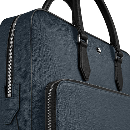 Montblanc 中号文件包 定制斜纹布 蓝色 220332